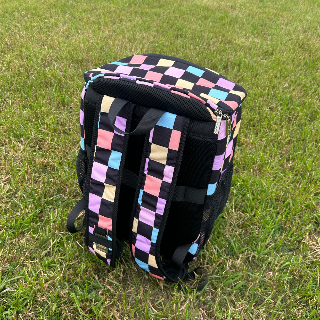 Retro Checkerboard Backpack Cooler
