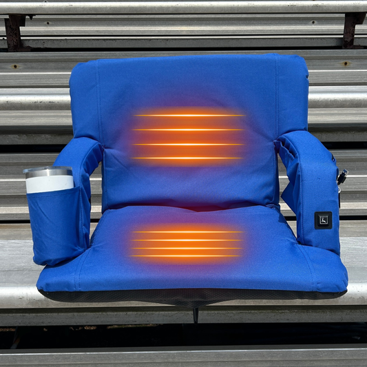 Heated Blue 23" Stadium Seat with Armrests