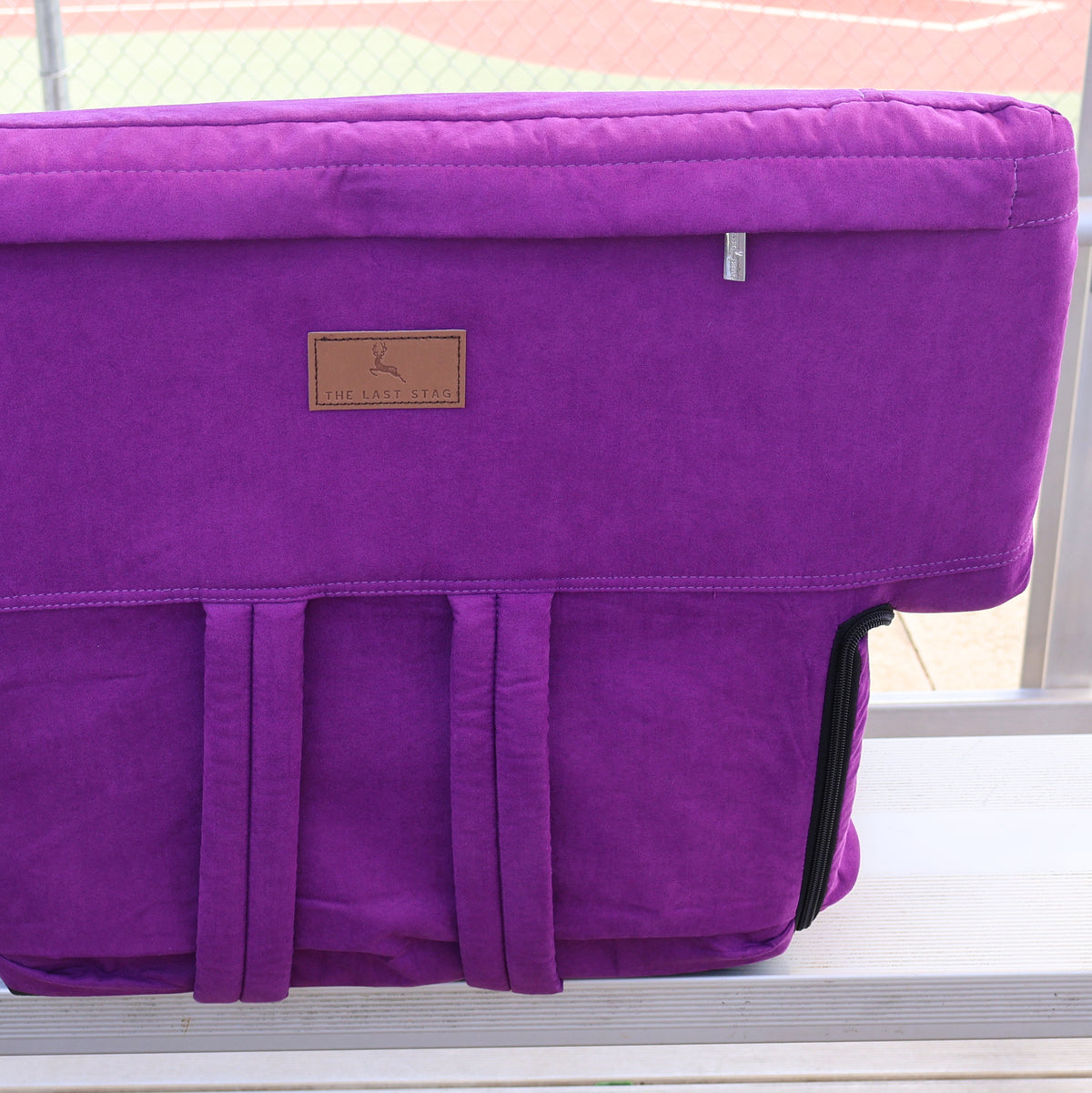 Purple Suede 23" Stadium Seat with Armrests