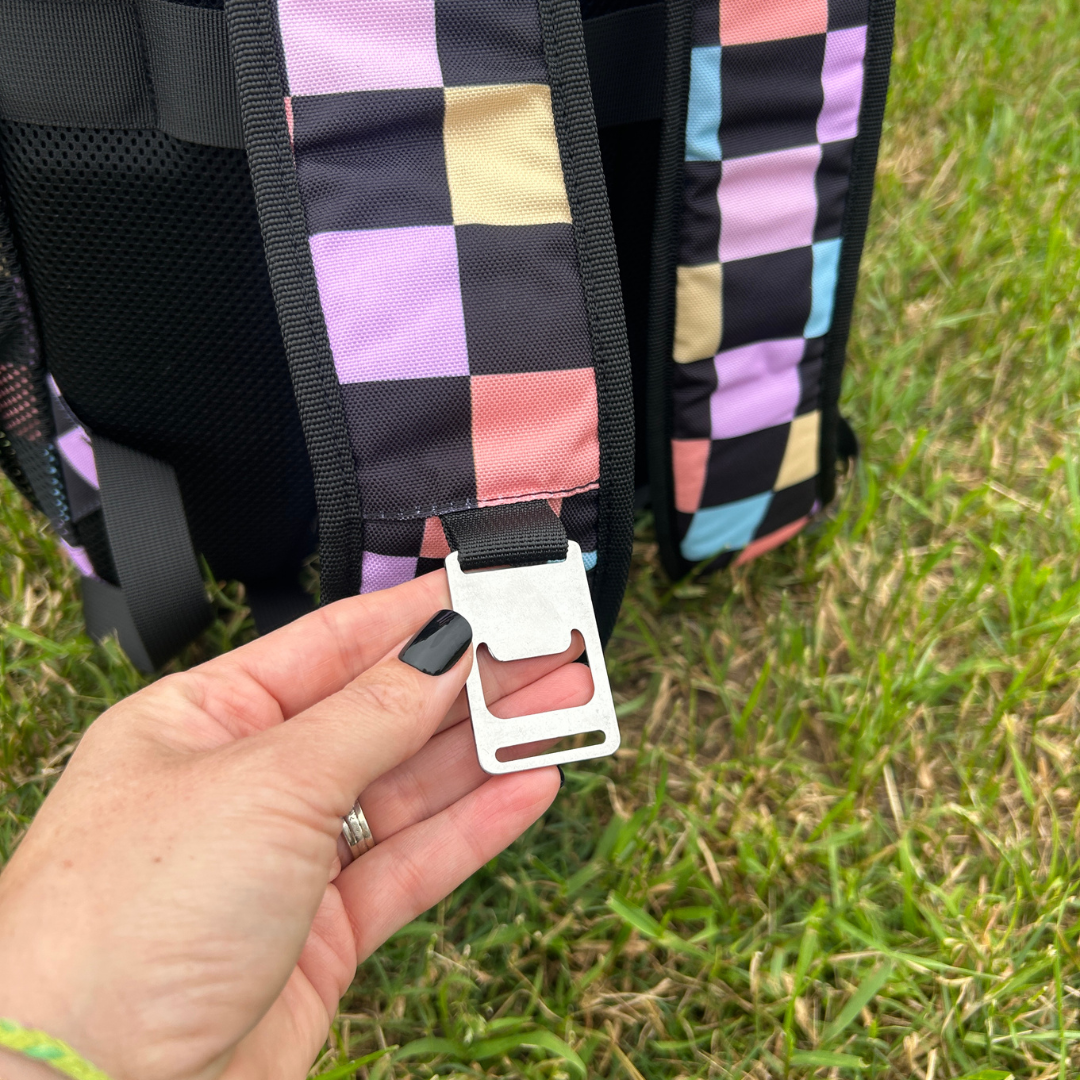 Retro Checkerboard Backpack Cooler