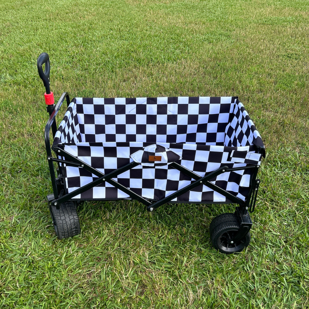 Black and White Checkerboard Tailgate Wagon
