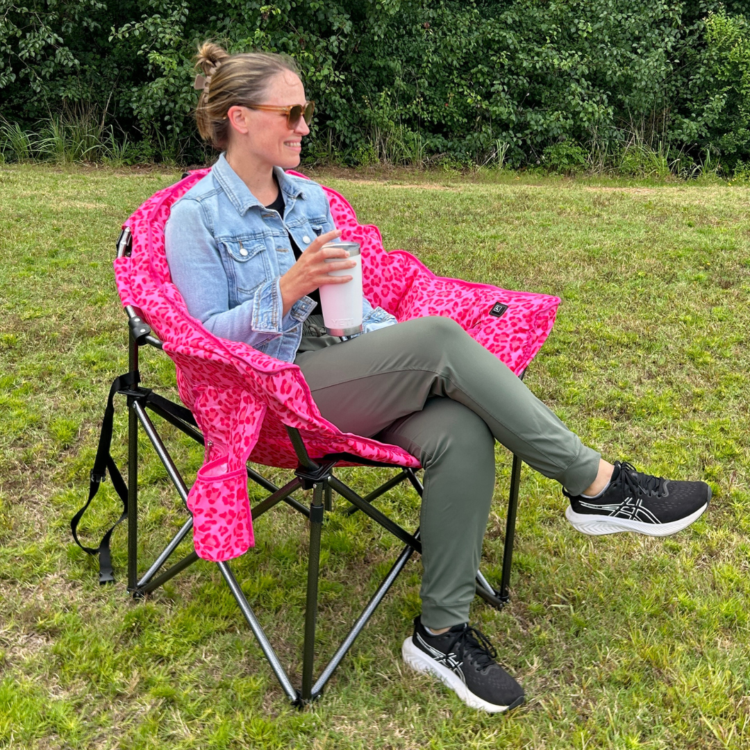 Pink Leopard - Heated Camping Chair
