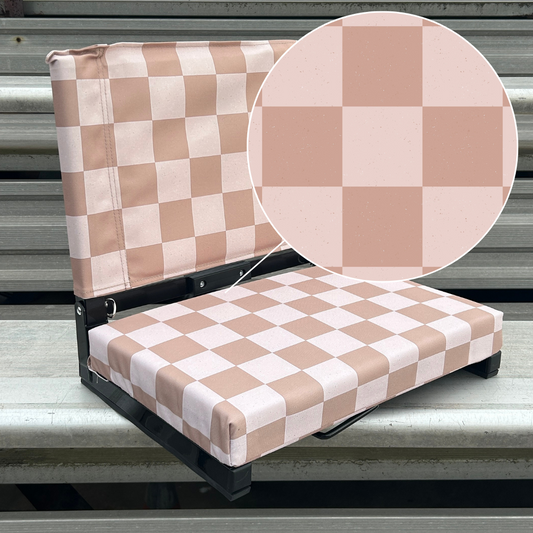 Beige Checkerboard Folding Stadium Seat