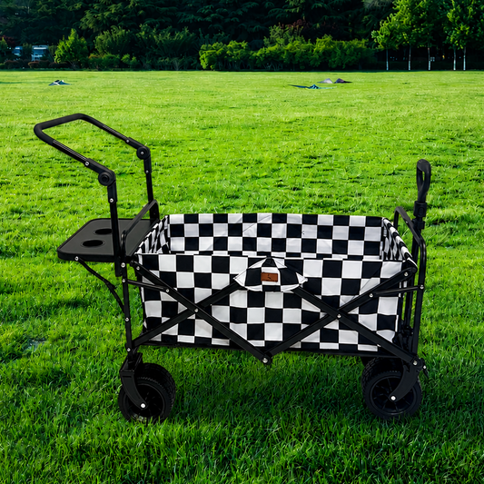 Black and White Checkerboard Stroller Wagon