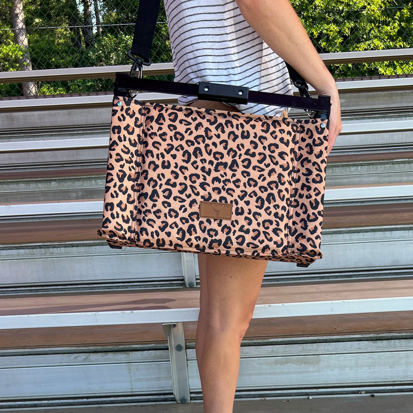 Leopard Print Folding Stadium Seat