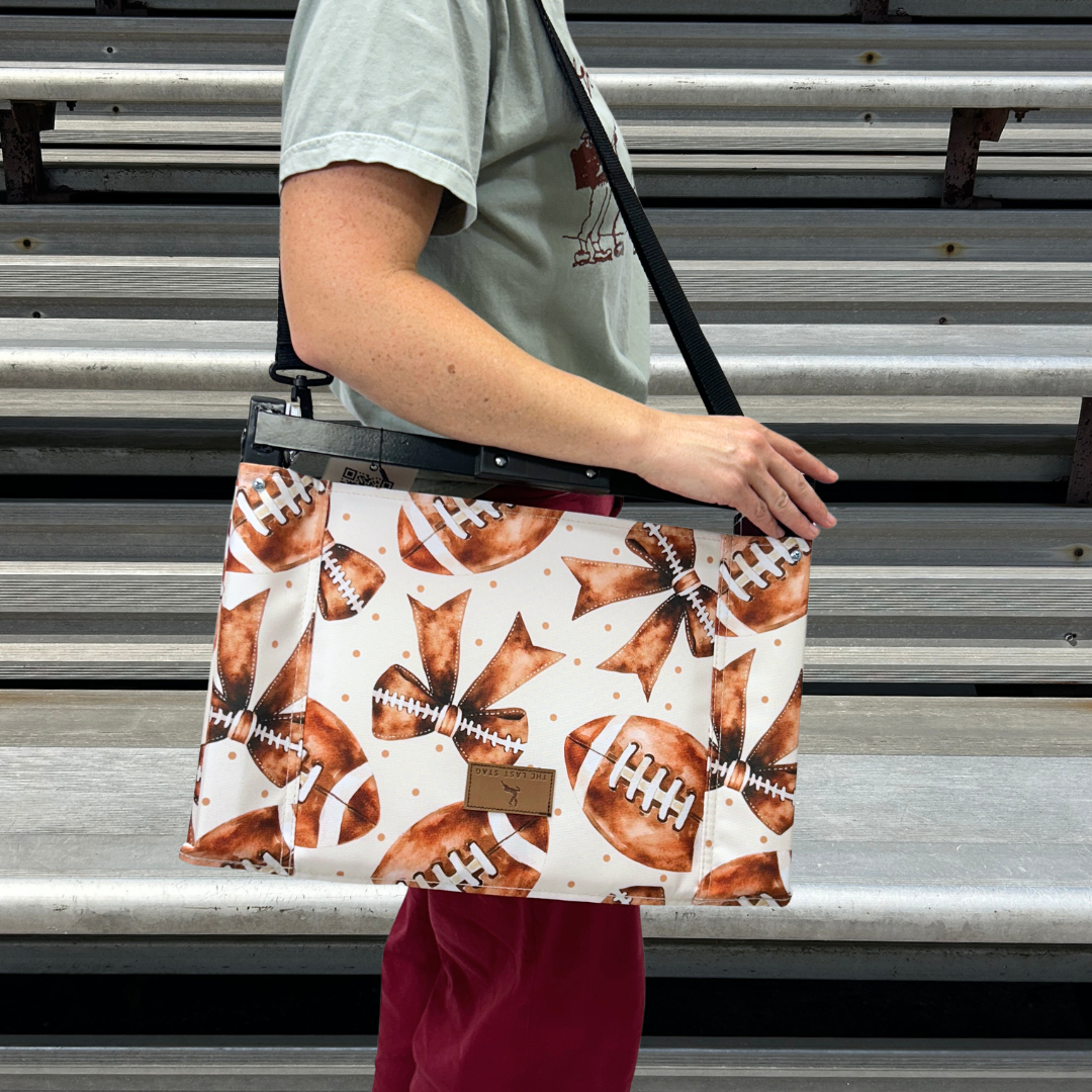 Footballs & Bows Folding Stadium Seat