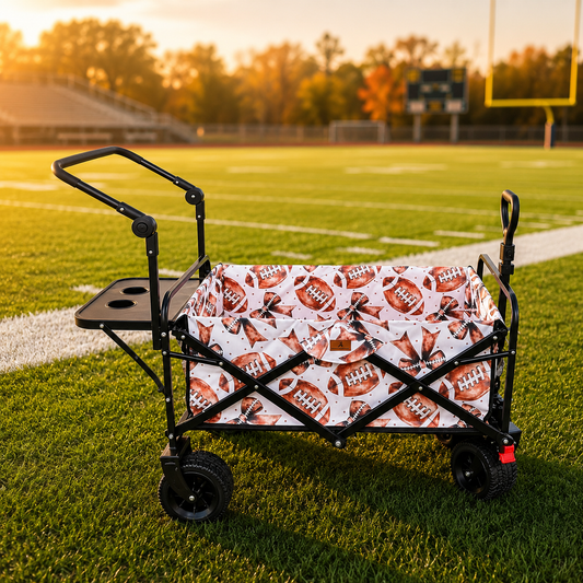 Footballs & Bows Stroller Wagon