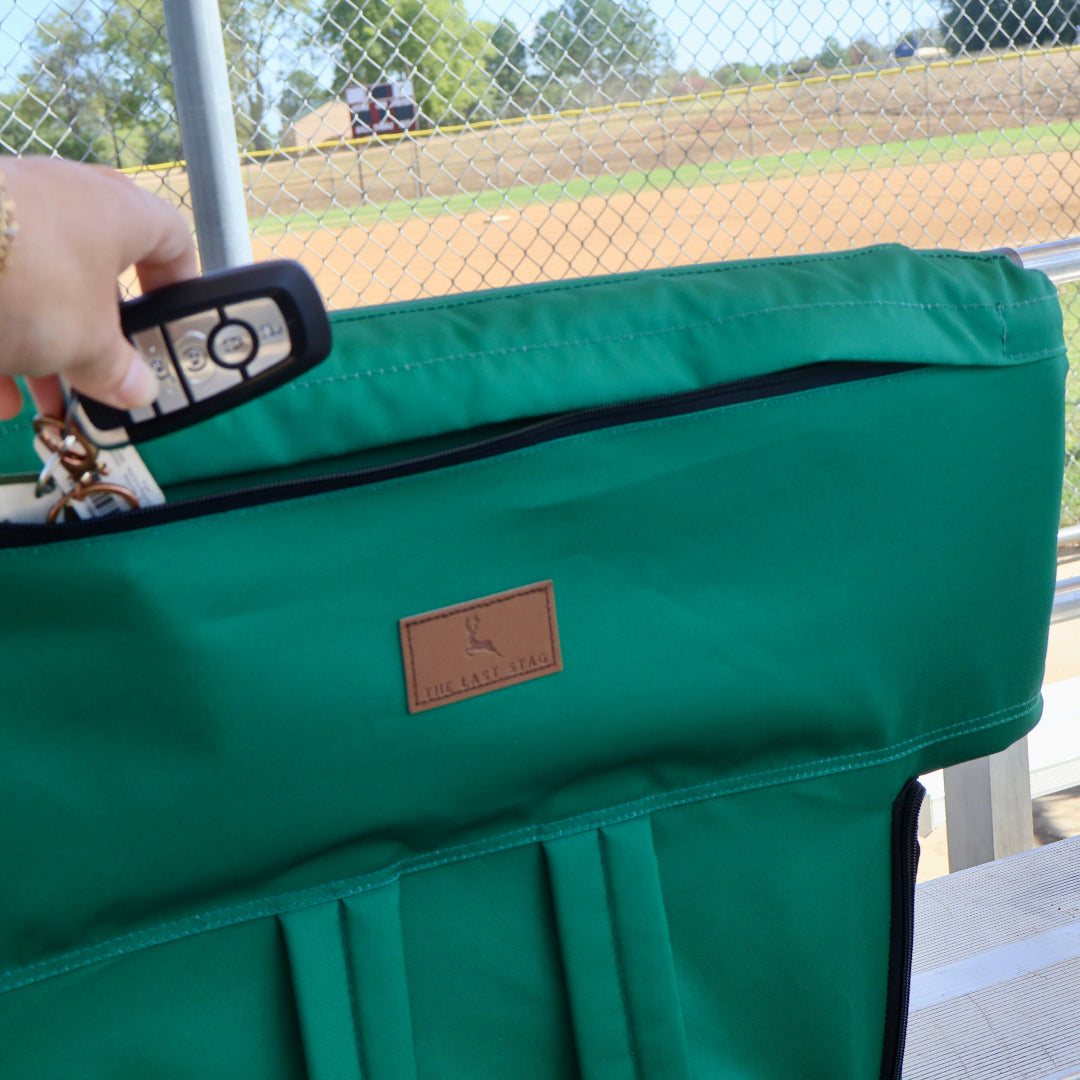 Green 23" Stadium Seat with Armrests