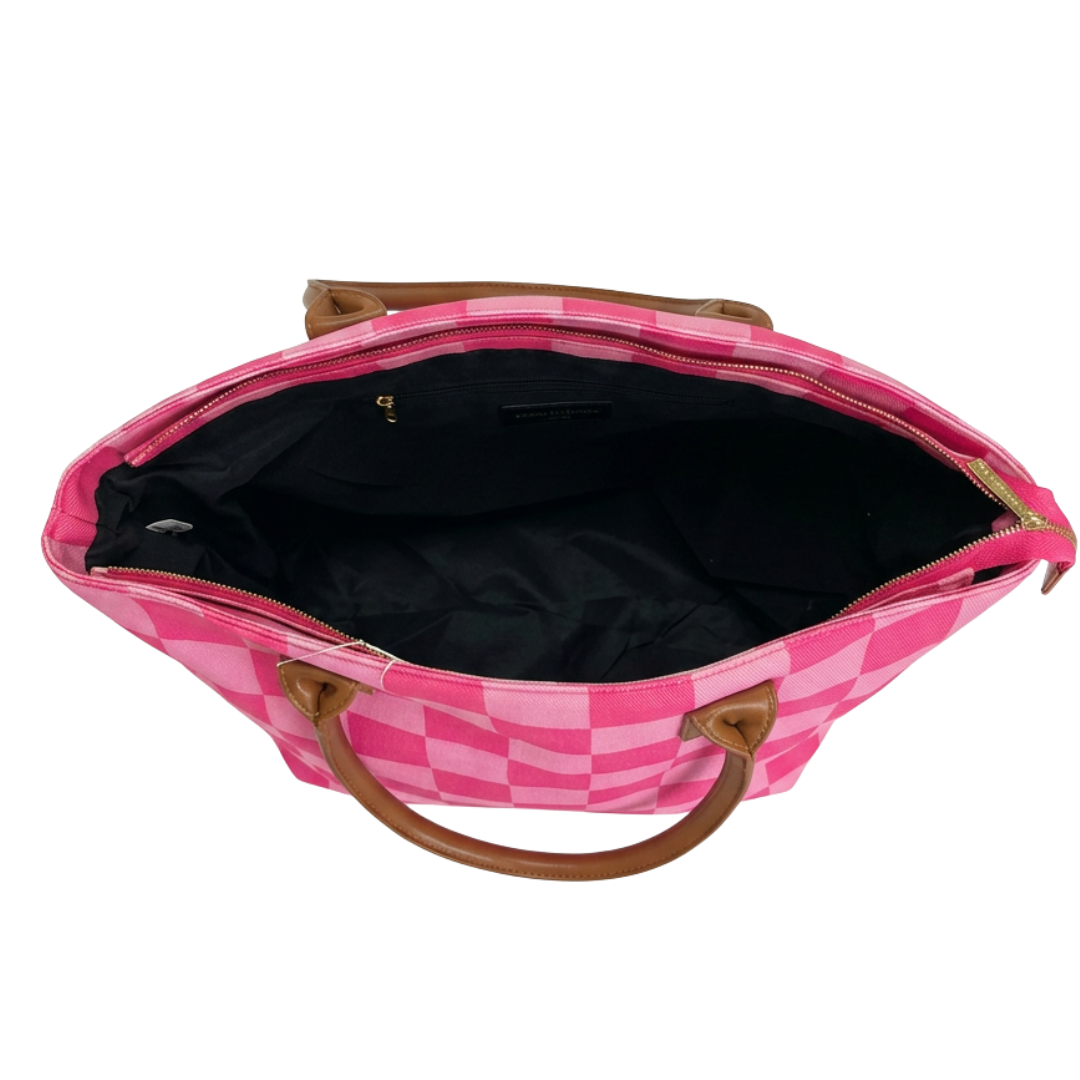 Pink Checkerboard Tote Bag