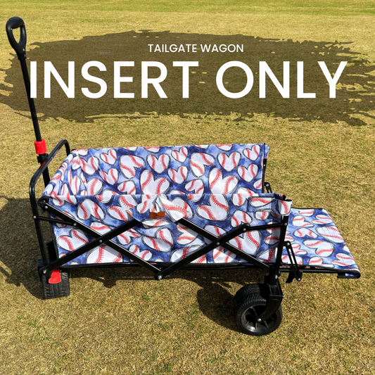 Baseball Hearts Blue - Tailgate Wagon [INSERT]
