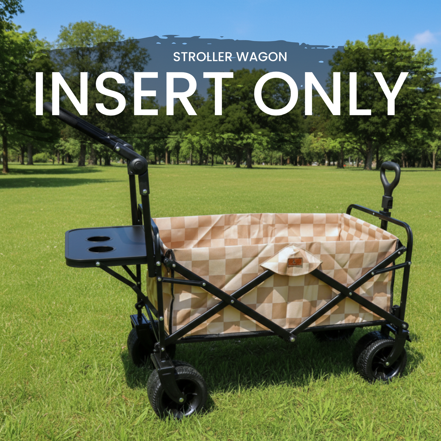Beige Checkerboard - Stroller Wagon [INSERT]