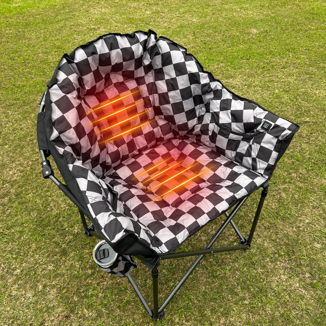 Grey Checkerboard - Heated Sideline Chair