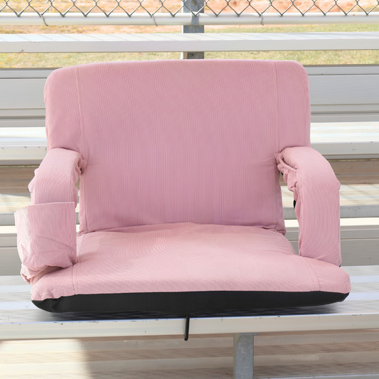 Pink Corduroy 23" Stadium Seat with Armrests