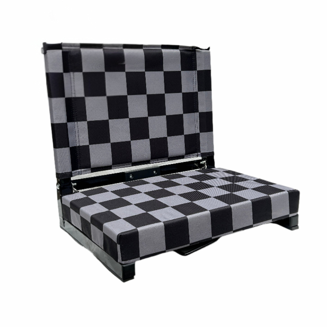 Grey Checkerboard Folding Stadium Seat