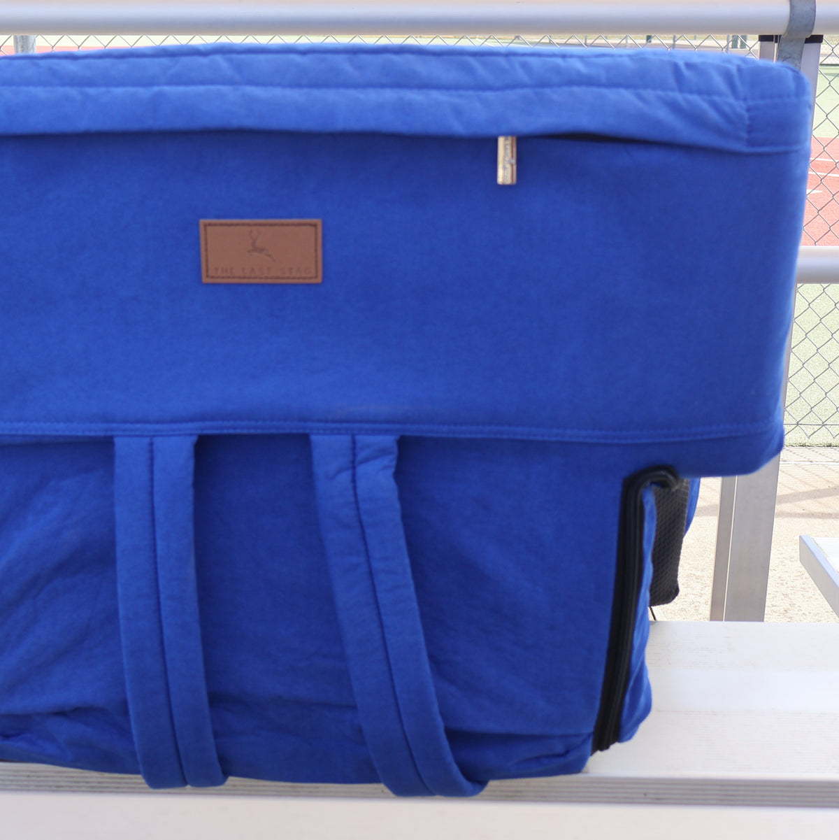 Blue Suede 23" Stadium Seat with Armrests