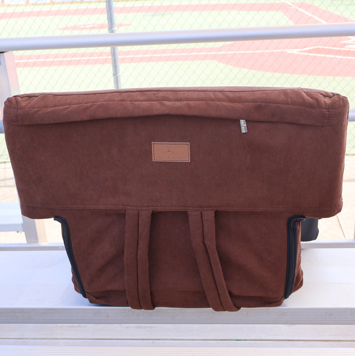 Brown Suede 23" Stadium Seat with Armrests