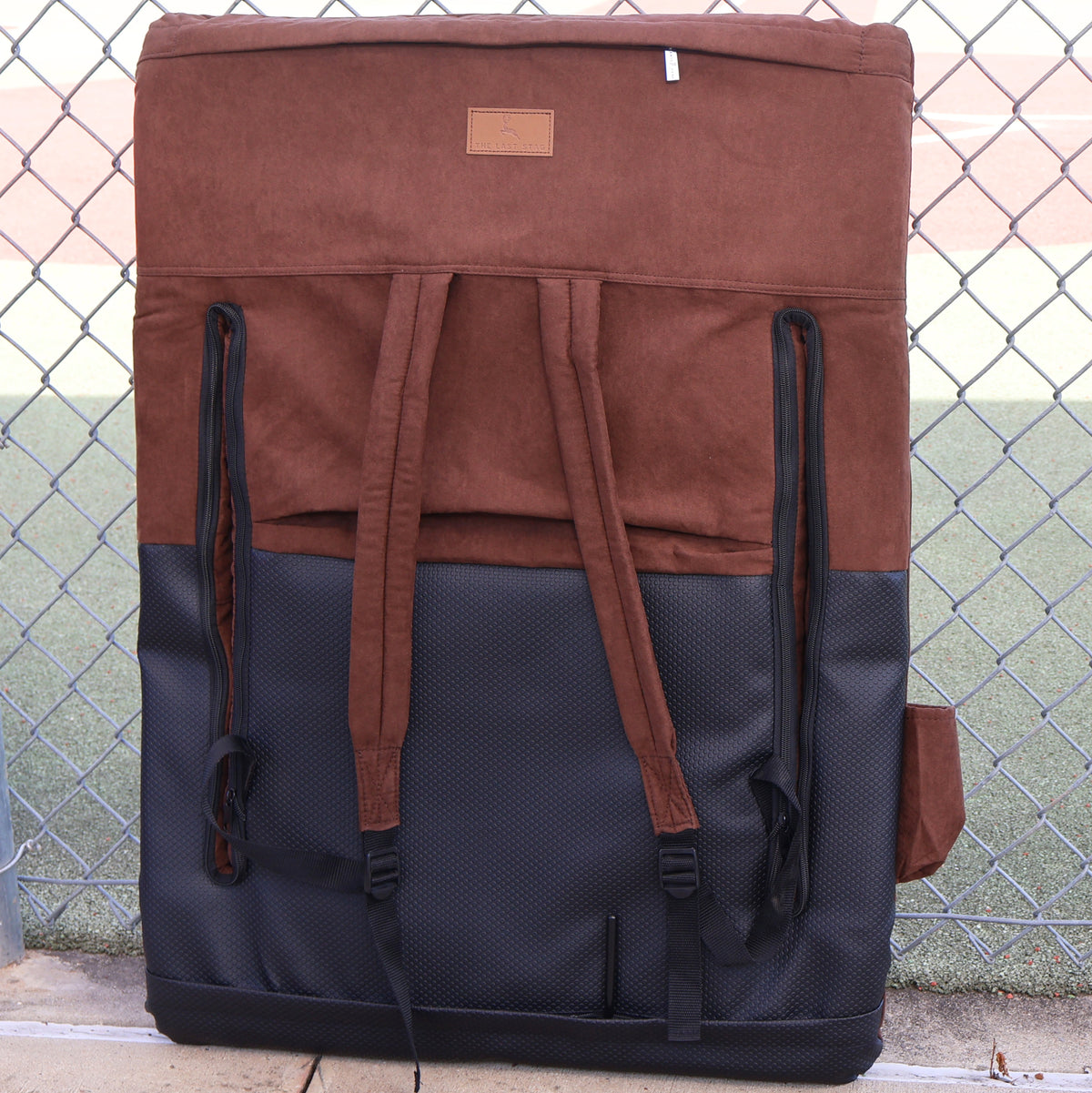 Brown Suede 23" Stadium Seat with Armrests