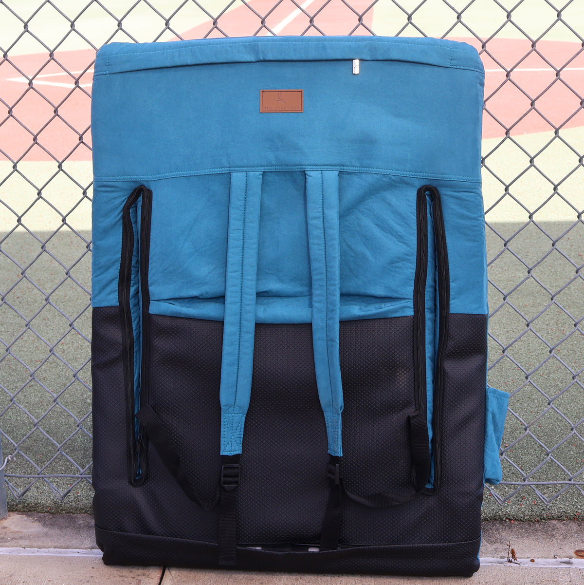 Turquoise Suede 23" Stadium Seat with Armrests