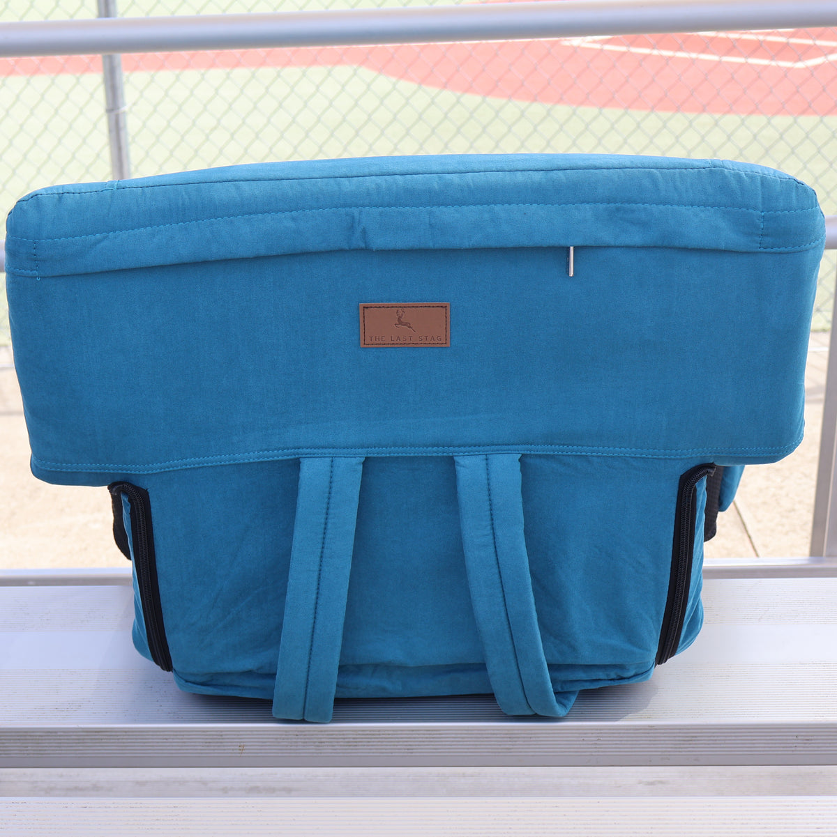 Turquoise Suede 23" Stadium Seat with Armrests
