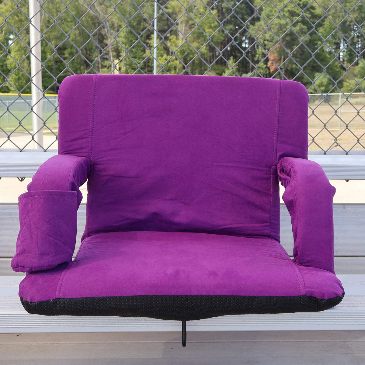 Purple Suede 23" Stadium Seat with Armrests