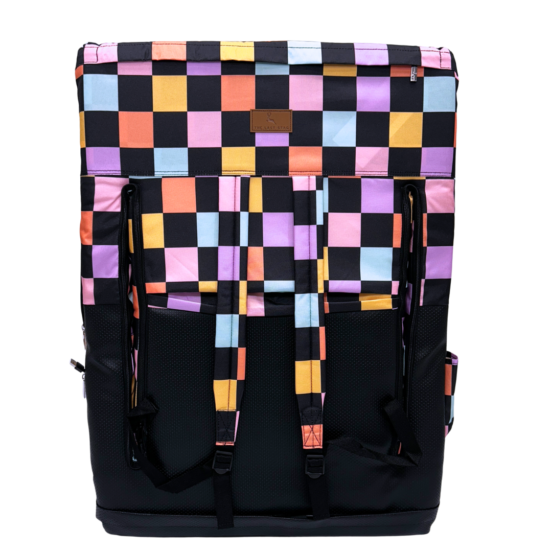 Heated Retro Checkerboard 23" Stadium Seat with Armrests