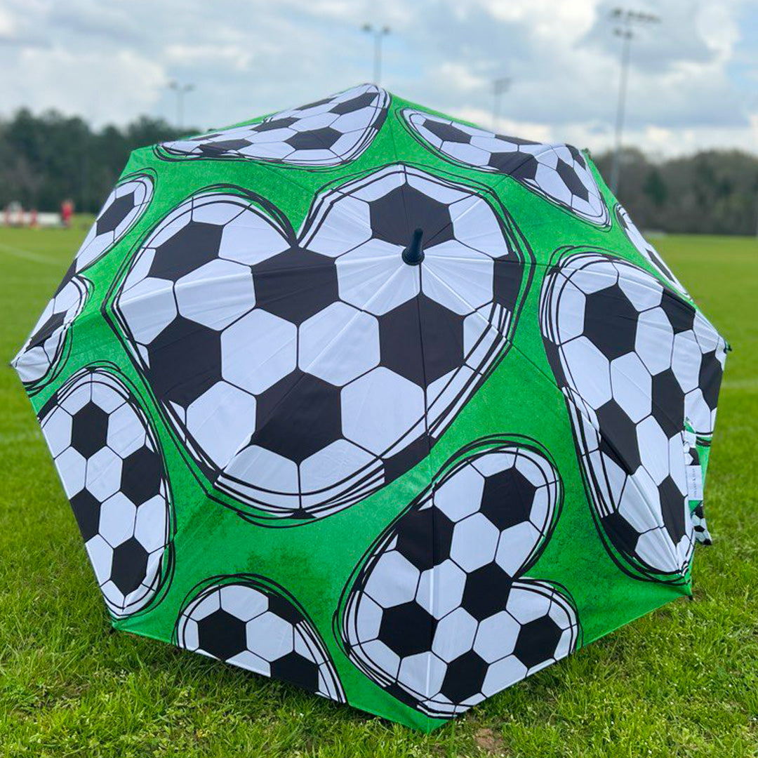 Soccer Hearts - Large Golf Umbrella