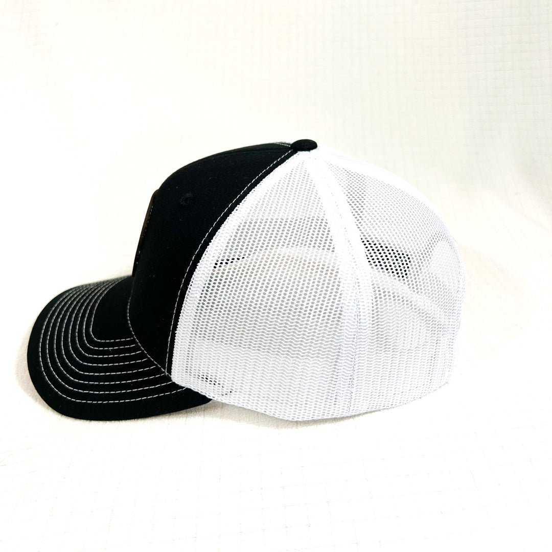 The Last Stag Leather Patch Hat - Black/White - The Last Stag