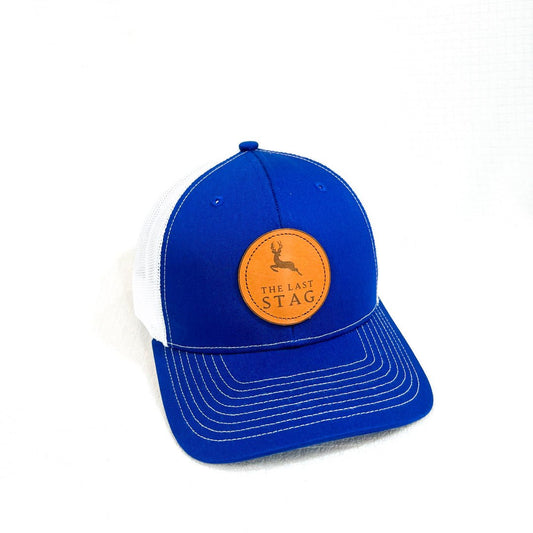 The Last Stag Leather Patch Hat - Blue/White - The Last Stag